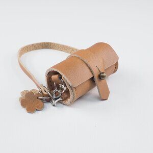 Handmade Mini Leather Cylinder Barrel bag charm Tiny BJD Blythe size 06-01